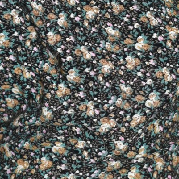 Floral Jumpsuit Vintage Black Ditsy Micro Print Calico 90s Rayon Small Petite - Picture 11 of 15